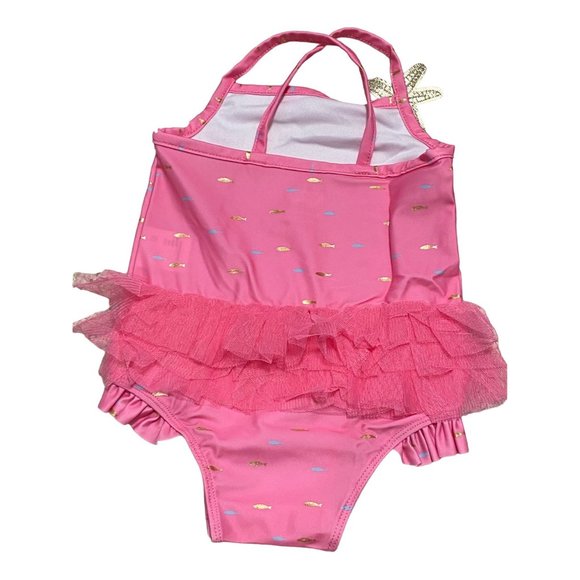 Mud Pie pink Mermaid swim bathing suit tutu sequin UPF 50 NWT 12-18m - Picture 2 of 2